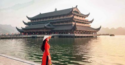 A majestic Vietnamese temple with intricate architecture, offering a glimpse into the country's spiritual traditions